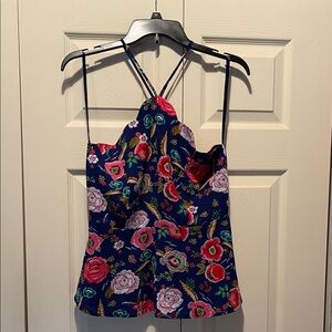 Floral Navy Strappy Cami Top